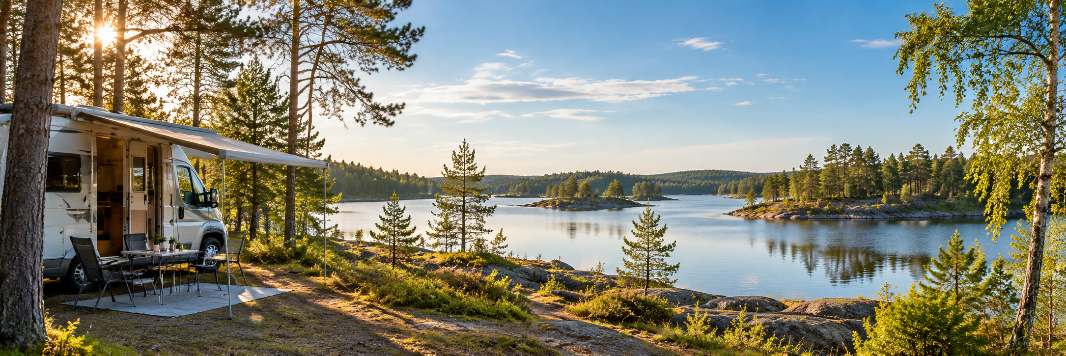 Campingferien an einem See in Schweden